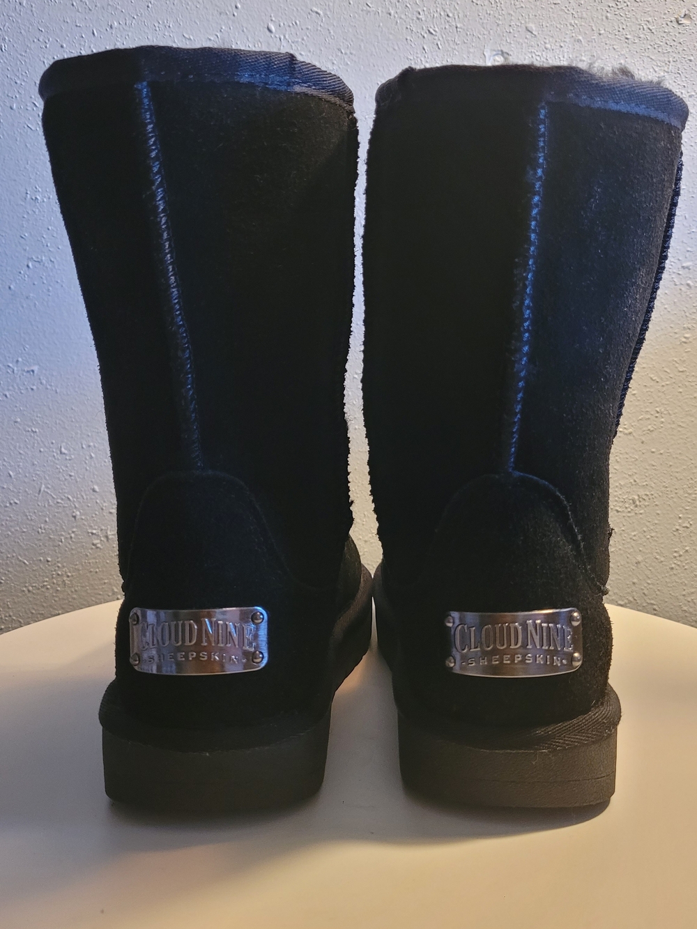 Cloud N Nine Women's Black Sheepskin Mid-Calf Slippers